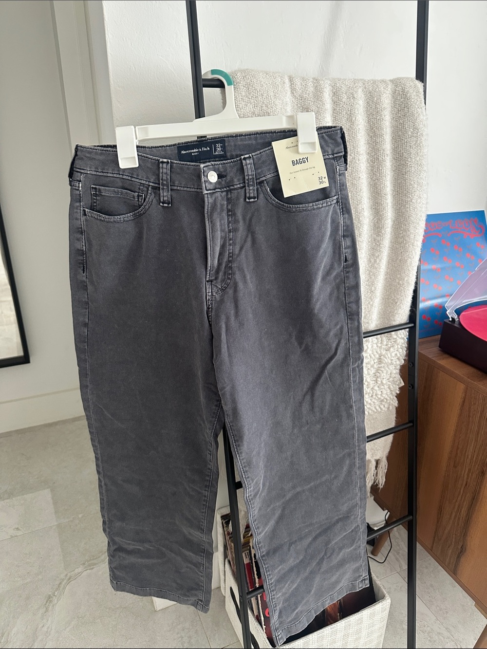 Abercrombie & Fitch Washed Black Baggy Jeans